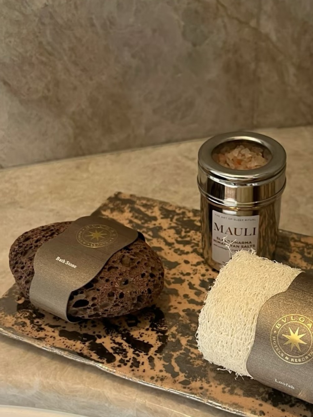 Bvlgari Hotels & Resorts Exclusive Pumice Stone New Rare Lava Stone Bath Puffs